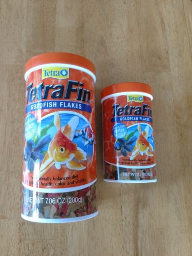 Two Canisters Of TetraFin Fish Food 7.06 oz & 2.2 oz