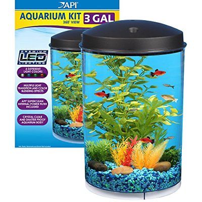 KollerCraft 3 Gallon 360 View Aquarium with LED Lighting Aquariums Tanks Fish