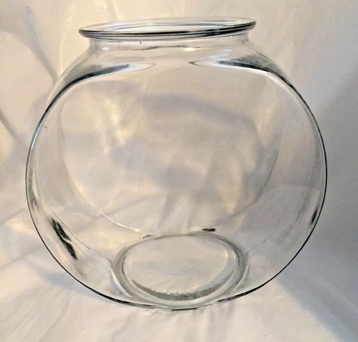 Vintage...Fish Bowl  Drum Style Terrarium Glass...8 1/2” tall