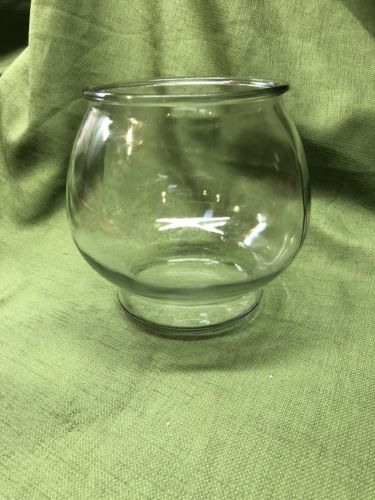 Vtg Large ROUND Clear Heavy Glass Bubble FISH BOWL Garden Terrarium Vase