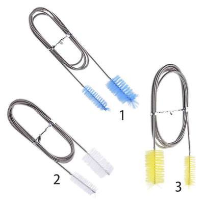 Aquarium Brush Cleaner Double Head Fish Tank Brush Flexible Steel Nylon Brush US