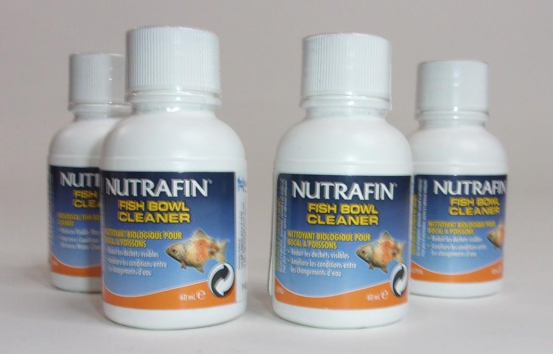 Nutrafin Biologial Fish Bowl Cleaner 2 Oz Bottle LOT of 4 - 8 Total Ounces NEW