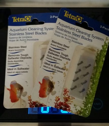Aquarium Cleaning System Stainless Steel Blades 2 packs total 4 blades