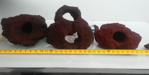 Cichlid cave aquascape kit aquarium tank red lava fish hide rock holey stone lot