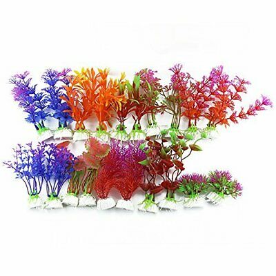 20 Pack Artificial Aquarium Plants Fish Tank Decorations Home Décor Plastic 10 S