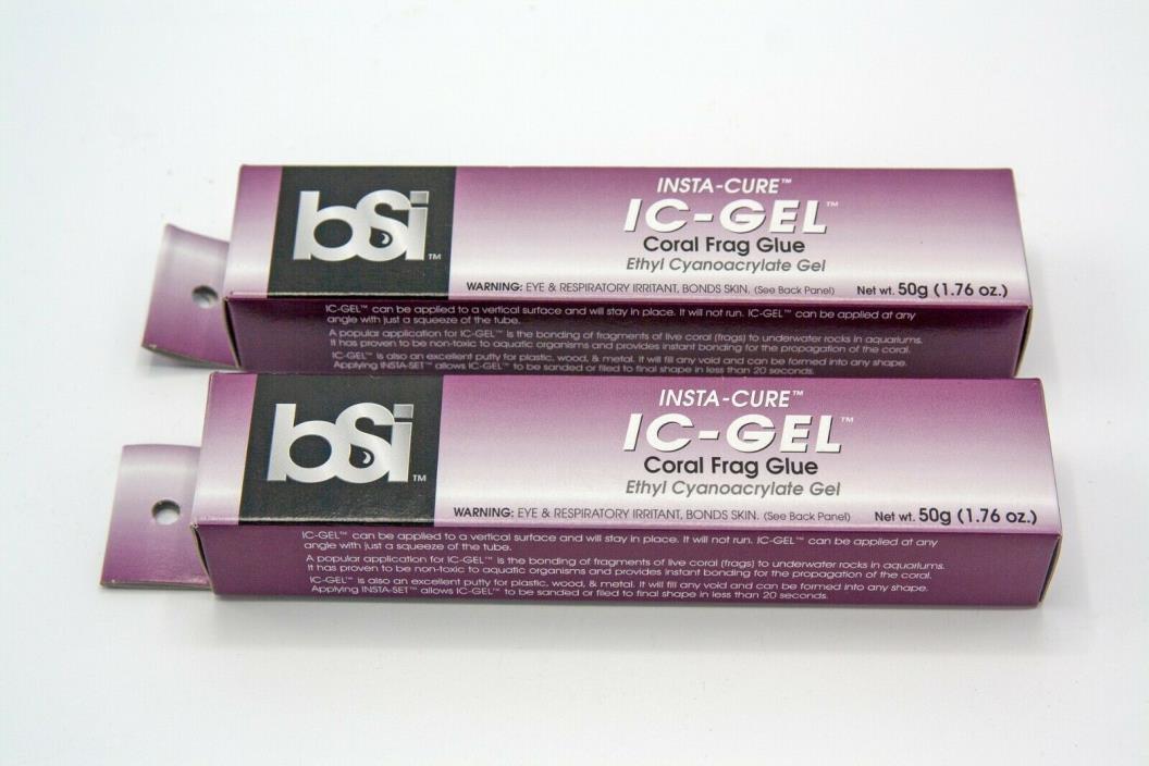 2 Tubes BSI IC-GEL 50gm Tube - Coral Frag Glue Super Glue - Free Ship