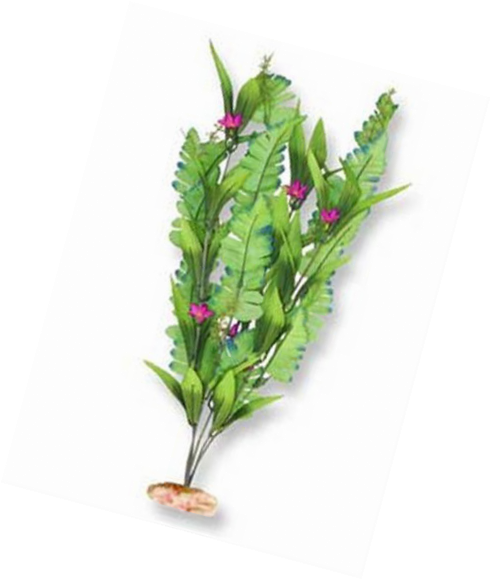 Vibran-Sea Flowering Sword Leaf Silk-Style Aquarium Plant, Large 13-14 tall, Gre