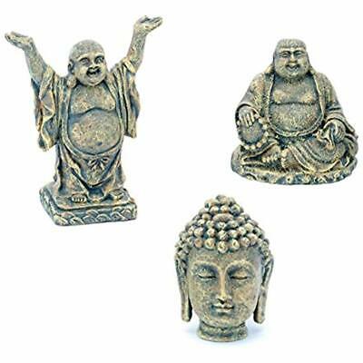 Aquarium Ornaments Mini Buddha Collection (Sit, Stand, Head)3pk Pet Supplies