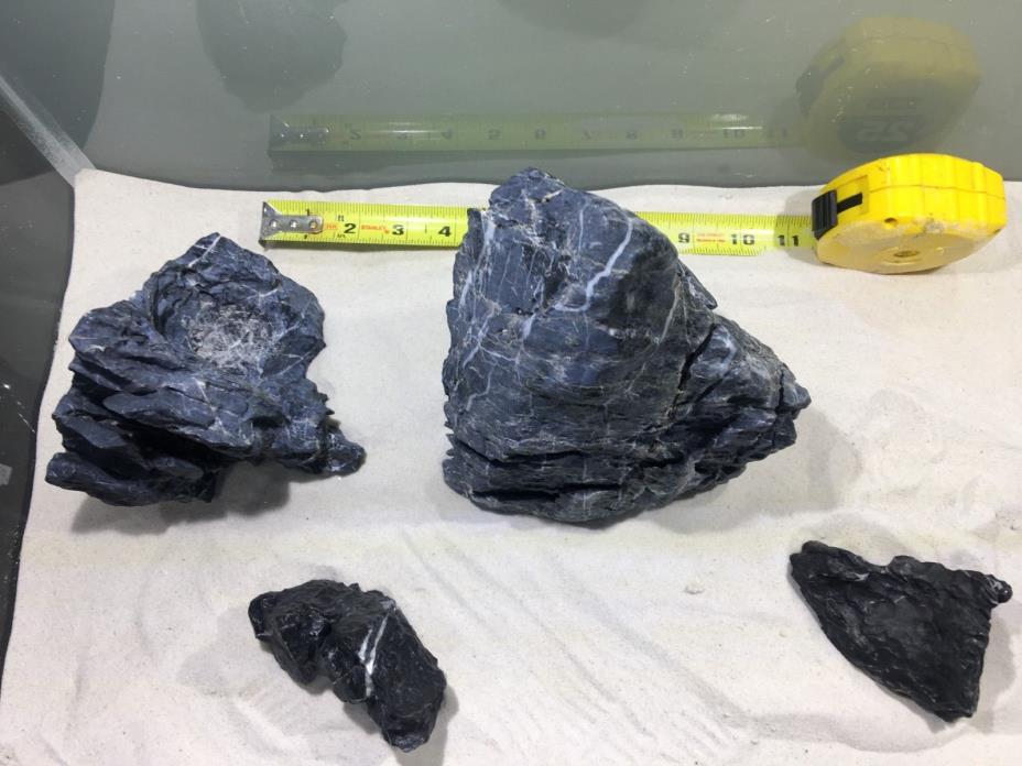 True Black Seiryu Stone Aquarium Aquascaping 11.6 lbs. Iwagumi Amano ADA WYSIWYG