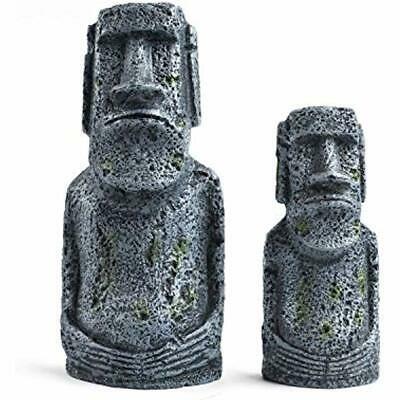 Ancient Easter Island Stone Head Aquarium Ornament, Fish Tank Decoration Pet