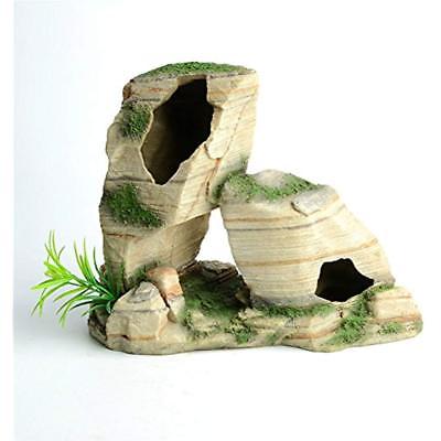 Hygger Large Aquarium Decorations, Seabed Landscape Rock Mountain Cave With Fish