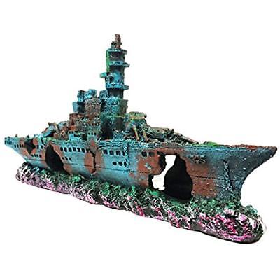 SLOME Aquarium Shipwreck Decorations Fish Tank Ornaments - Resin Material Sunken