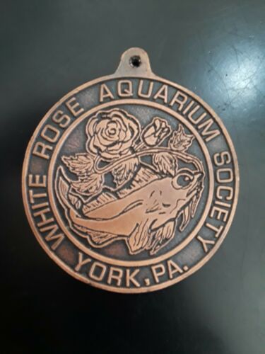 Vintage Old Aquarium Fish Bowl White Rose York PA - Society Judging Metal