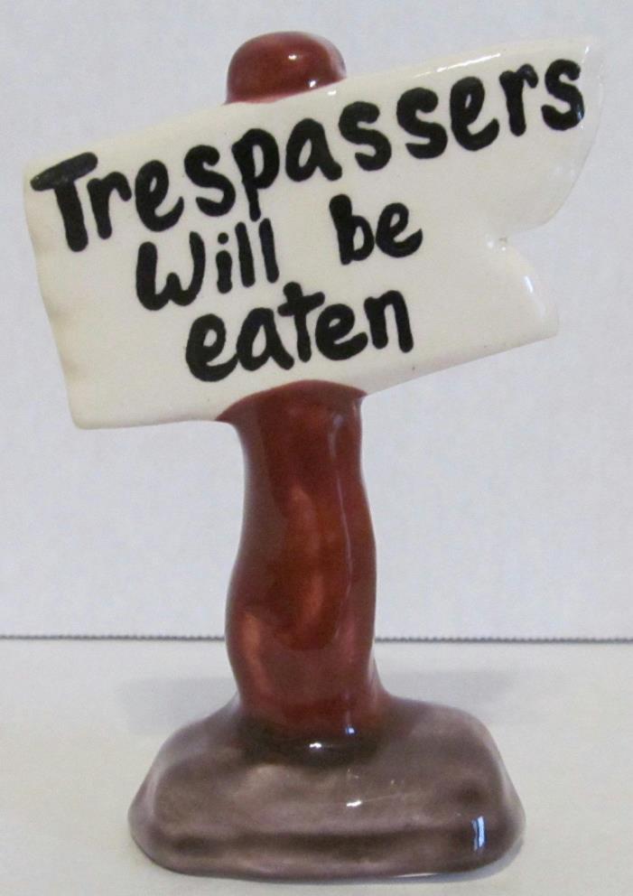 Ceramic Aquarium Sign ~ Trespassers Will be Eaten ~