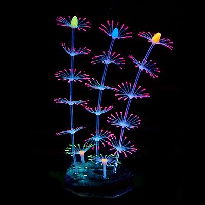 Uniclife Strip Coral Plant Ornament Glowing Effect Silicone Artificial Decora...