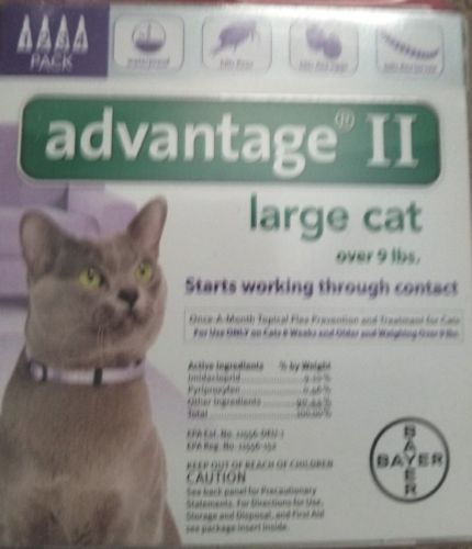 Bayer Advantage II 4 Pack for Large Cats Over 9 lbs Genuine EPA Approved NEW