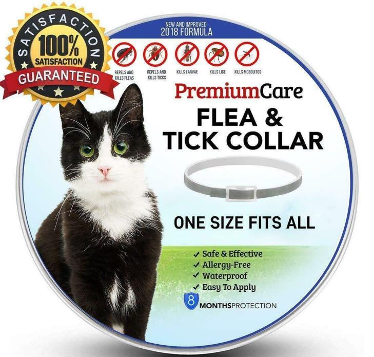 Premium Flea and Tick Collar for Cat - All Weights - 8 Month Cats Protection NEW