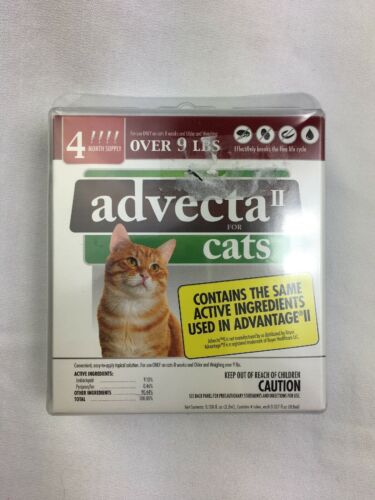 Advecta II Flea Treatment for Cats Over 9 lbs 4 Month Supply *NEW* Sealed