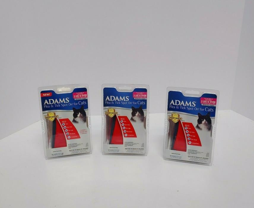 ADAMS Flea and Tick Drops Spot On For Cats, Over 5 lbs, 3 Mo Supply W/Applicator