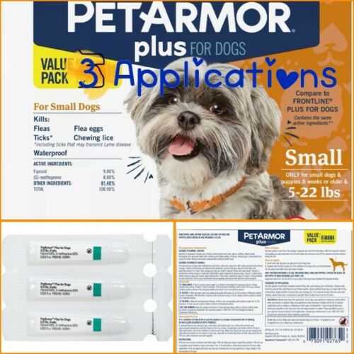 ??PetArmor Plus Flea & Tick Prevention For Small Dogs 5-22 Lbs {3 Count}??