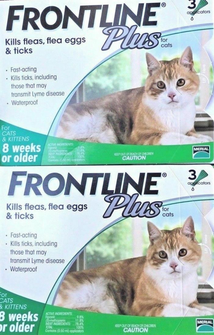 Genuine Frontline Plus For Cats 6 Doses / 6 Month Supply Flea & Tick Remedy
