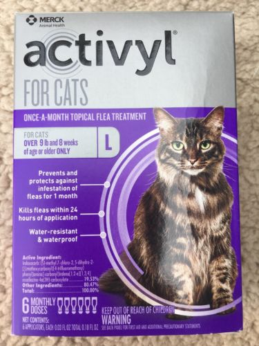 Merck Activyl For Large Cats Over 9 Pounds And 8 Weeks Old 6 Month Supply