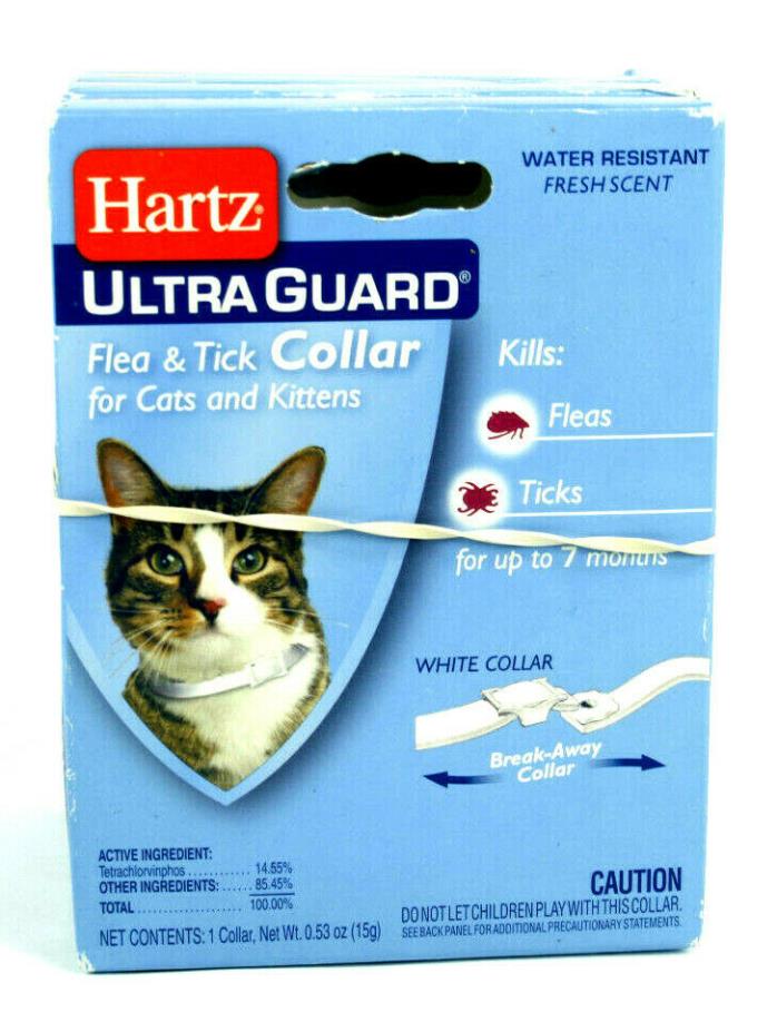 4 PACK Hartz Ultraguard Flea and Tick Collar for Cats & Kittens WATER RESISTANT