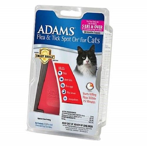 Adams Flea &Tick Spot On with Smart Shield Applicator for Cats&Kittens Over 5pd