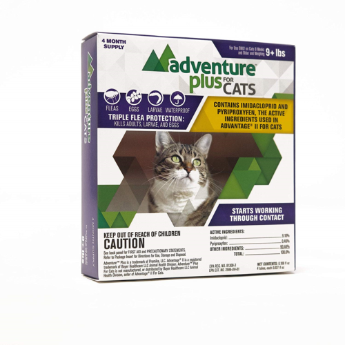 Adventure Plus Flea and Tick Prevention for Cats, 9 lbs and Over, 8 Months, 8