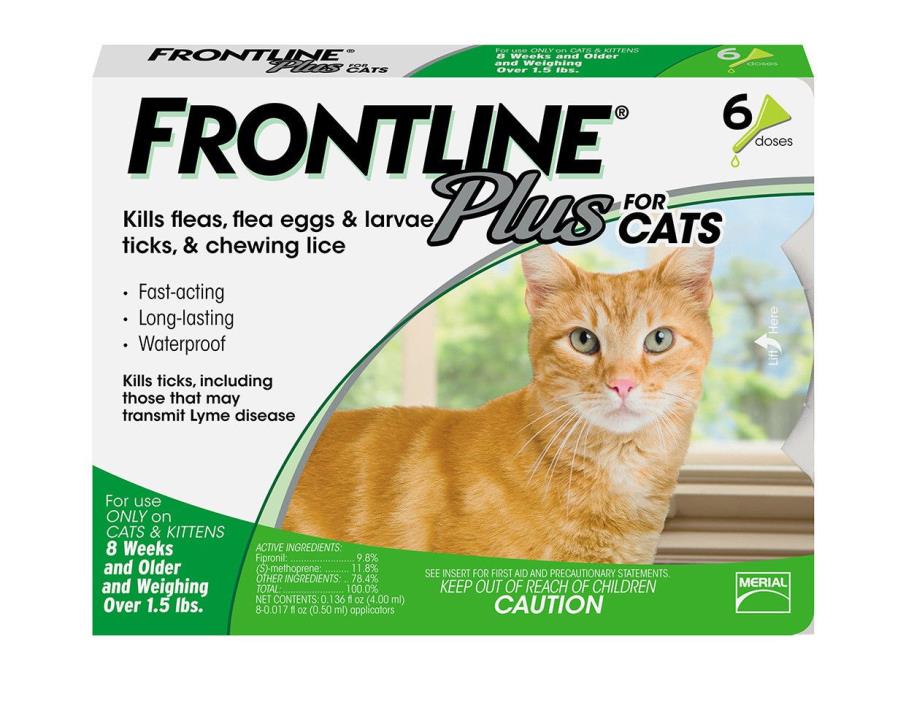 FRONTLINE Plus for Cats and Kittens(1.5 lb and over) Flea and Tick - 6 Doses