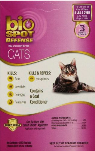 bio spot defense flea and tick spot on for cats 5 lb and over 3 months Supply