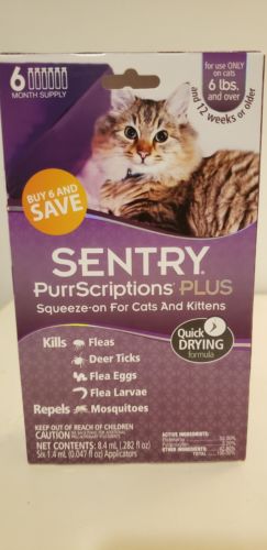 Sentry Purrscriptions Plus Flea and Tick Squeeze on Treatment for Cats