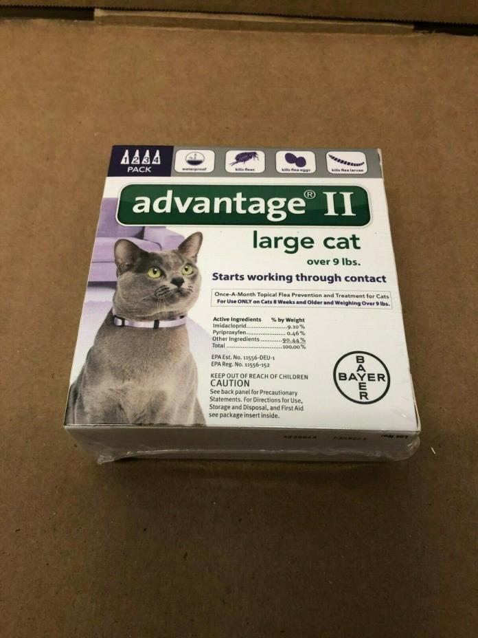 Bayer Advantage II Flea Control Treatment for Cats Over 9Lbs 4 pack
