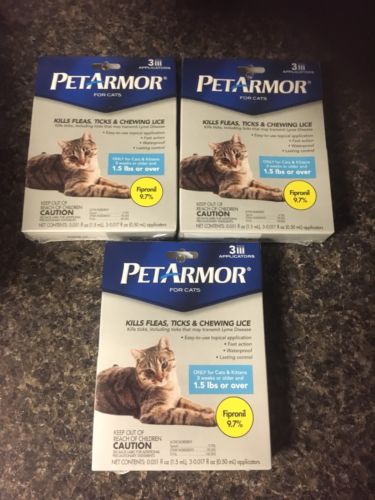 PetArmor Flea Tick Treatment for Cats 1.5 lbs or Over 3 Count Kills Adult Fleas