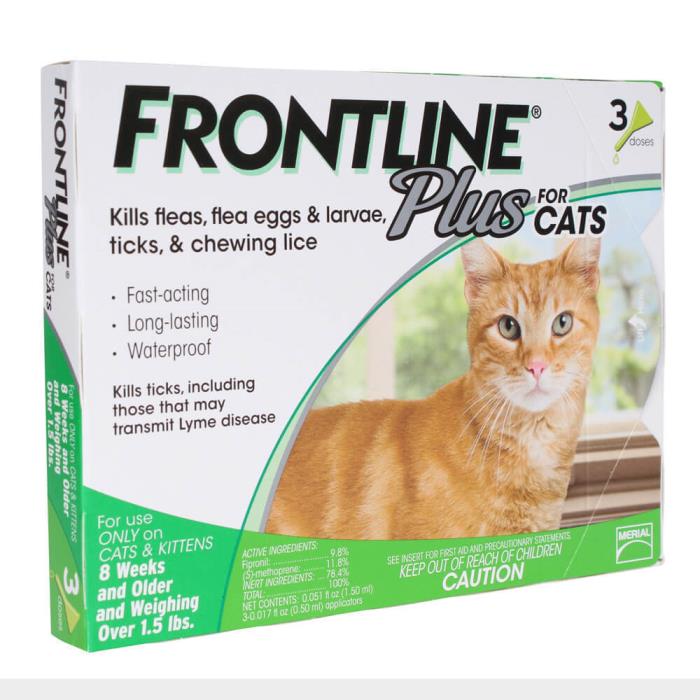Frontline Plus Flea & Tick for Cats, 3 Month