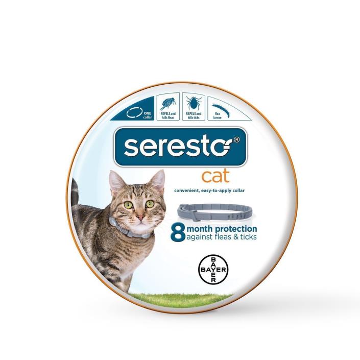 Bayer Seresto Flea and Tick Collar for Cat (All Weights),8 Month Protection NEW.