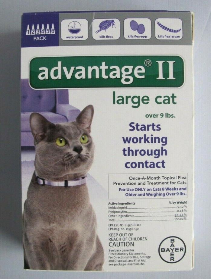 Advantage II Flea Treatment for Large Cats Over 9 lbs 6 pack