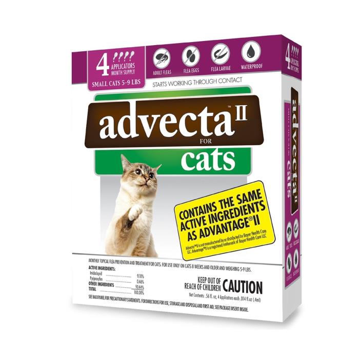 Advecta II Flea Treatment for Cats 5-9 lbs, 4 Month Supply Cat Kitten Kitty Pet