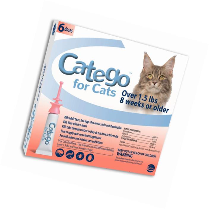 Catego Flea and Tick Control for Cats 6 Doses  *FREE SHIPPING*