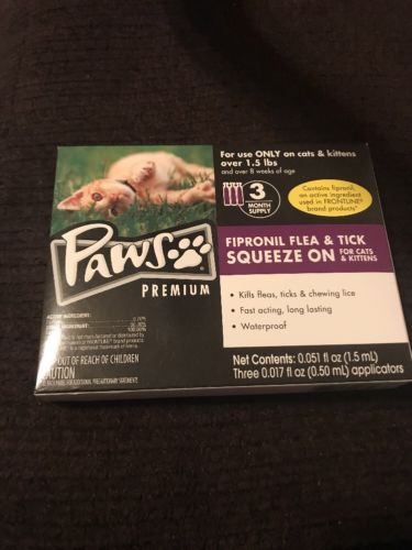 Paws Premium For Cats 3 Month Supply Flea & Tick Remedy