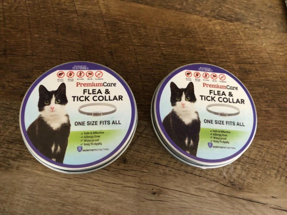2 Premium Flea and Tick Collar for Cat  All Weights 8 Month Cats Protection NEW