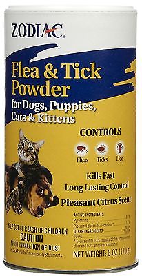 Zodiac Flea and Tick Powder for Dogs, Puppies, Cats, and Kittens, 6-ounce