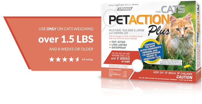 PET~ACTION PLUS FOR CATS! (3) DOSES! BRAND NEW! FRESH! EXCELLENT! SHIPS FREE!