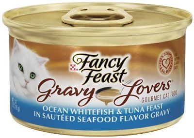 Purina Fancy Feast Ocean Whitefish & Tuna in Sauteed Seafood Flavor Gravy Cat 3
