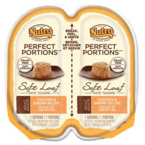 NUTRO PERFECT PORTIONS Pate Real Chicken and Shrimp Wet Cat Food Tray - 2.65 of
