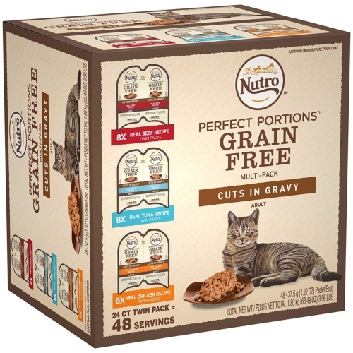 NUTRO PERFECT PORTIONS Grain Free Natural Adult Wet Cat Food Cuts in Gravy Real