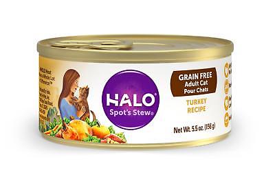 Halo Grain Free Natural Wet Cat Food, Turkey Recipe, 5.5-Ounce Can (Pack of 12)