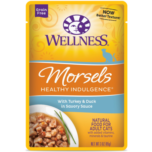 Wellness Healthy Indulgence Natural Grain Free Wet Cat Food, Morsels Turkey & Of
