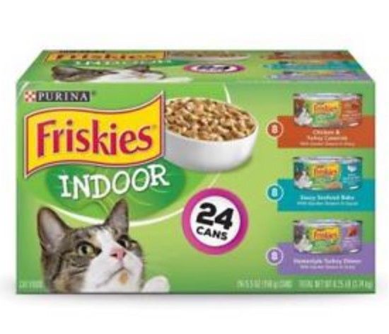 Purina Friskies Indoor Adult Wet Cat Food Variety Pack - (24) 5.5 Oz. Cans