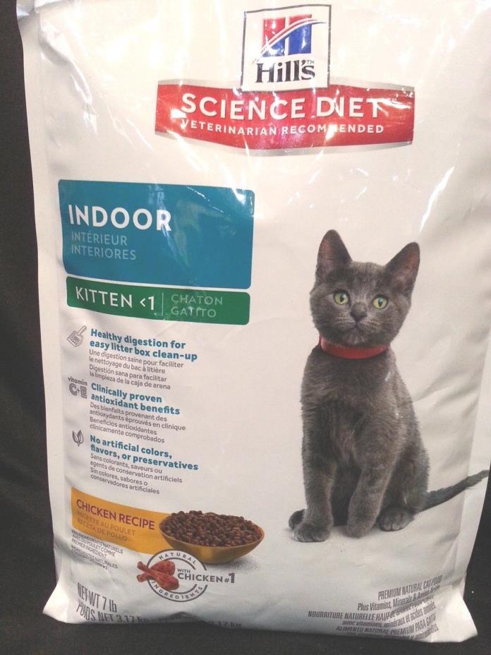 Hill's Science Diet Kitten Indoor Chicken Recipe Dry Cat Food, 7 lb bag 5/2018